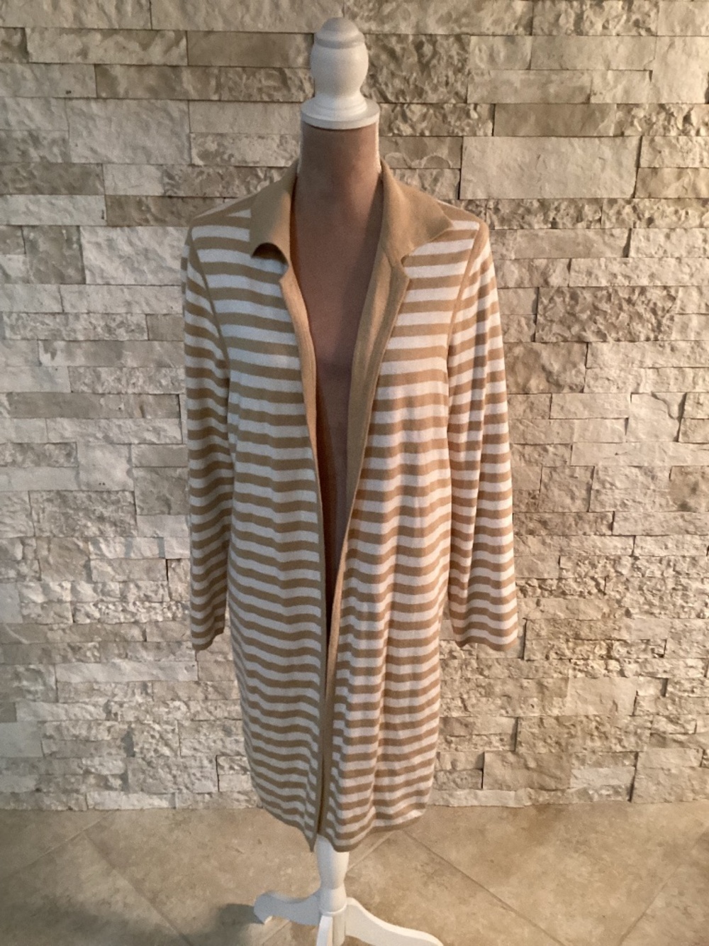 Chico's Reversible Striped Knit Duster Cardigan (NWT)